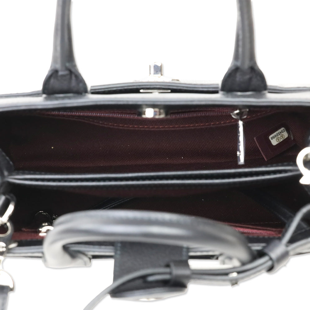 Chanel Black Grained Calfskin Leather Mini Neo Executive Tote Bag