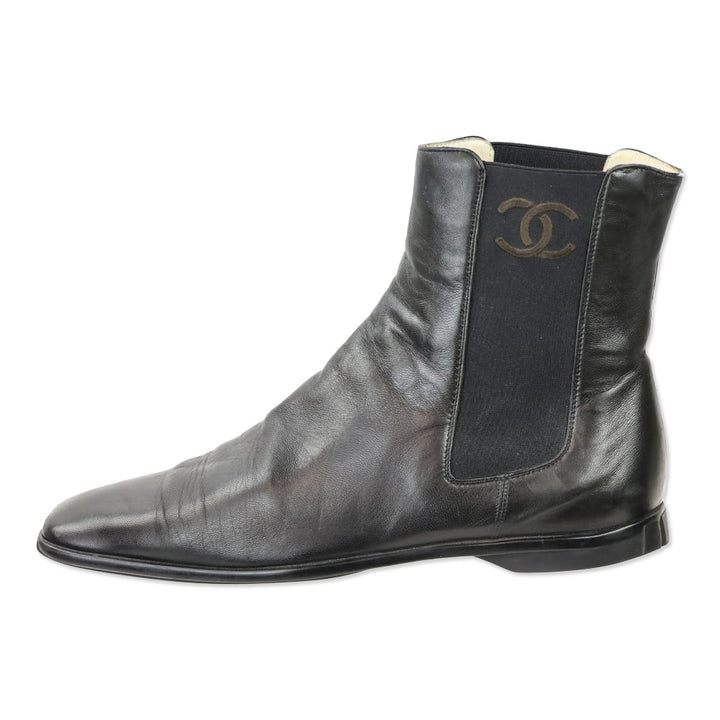 Chanel Black Lambskin Chelsea Boot
