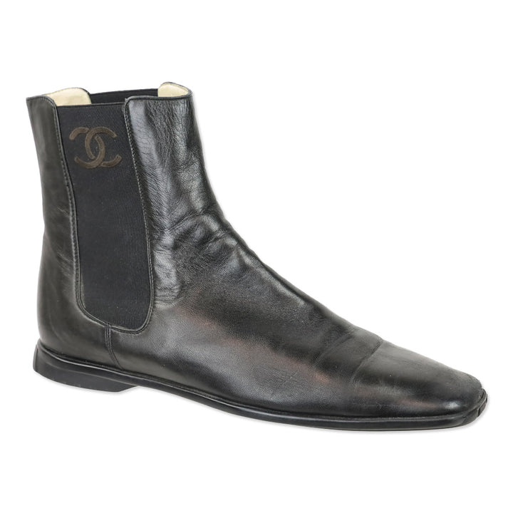 Chanel Black Lambskin Chelsea Boot