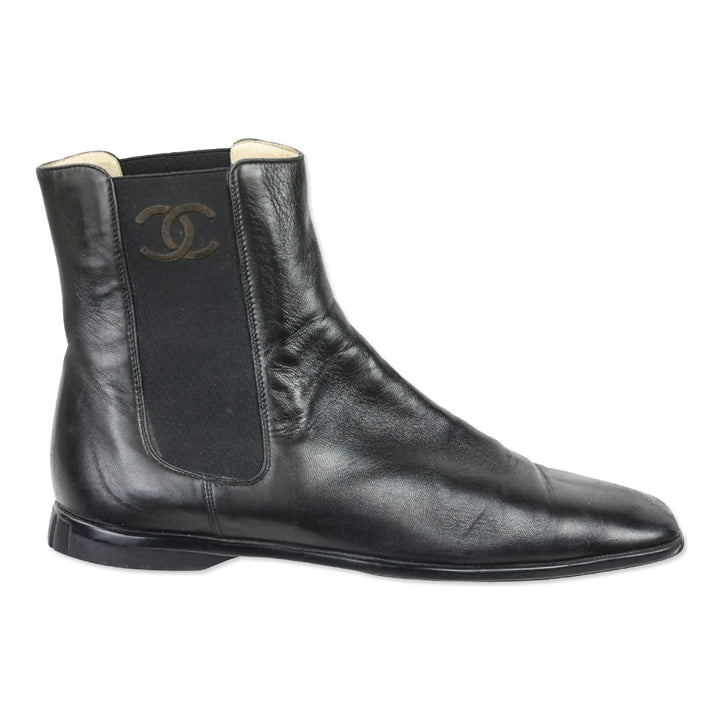Chanel Black Lambskin Chelsea Boot