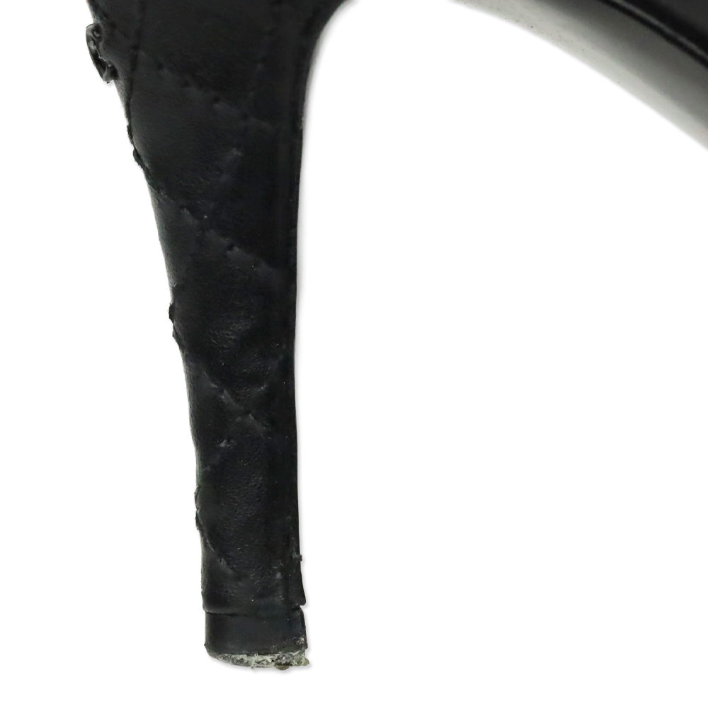 Chanel Black Leather Quilted Pointed Toe Pumps