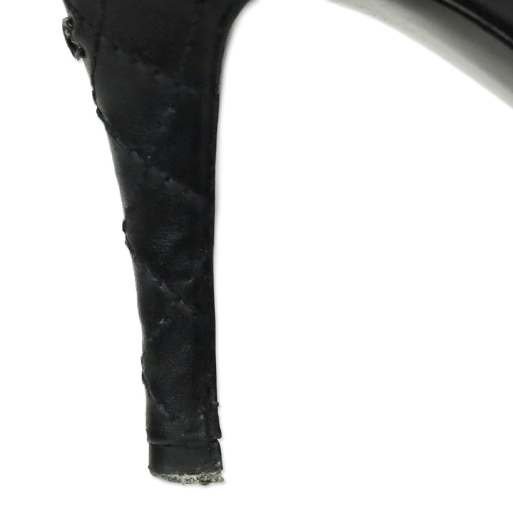 Chanel Black Leather Quilted Pointed Toe Pumps