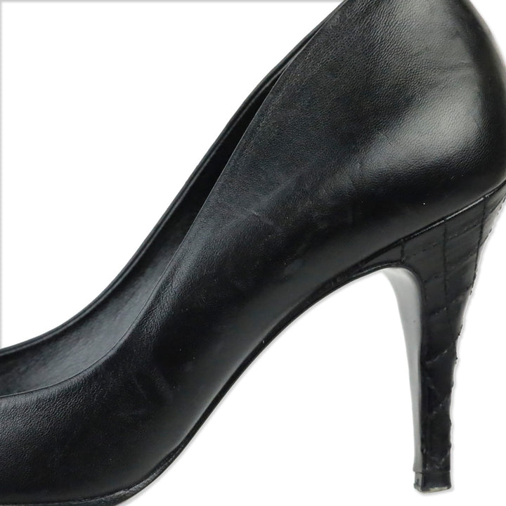 Chanel Black Leather Quilted Pointed Toe Pumps