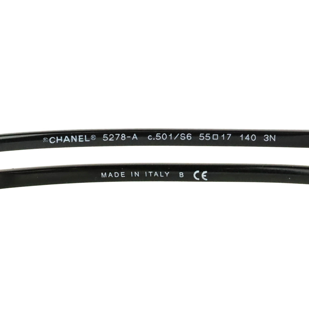 Chanel Black Oversized Round Gradient Lens Sunglasses