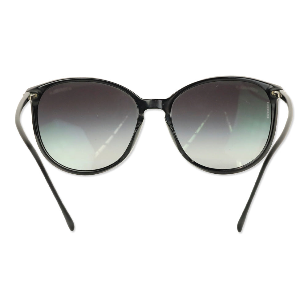 Chanel Black Oversized Round Gradient Lens Sunglasses