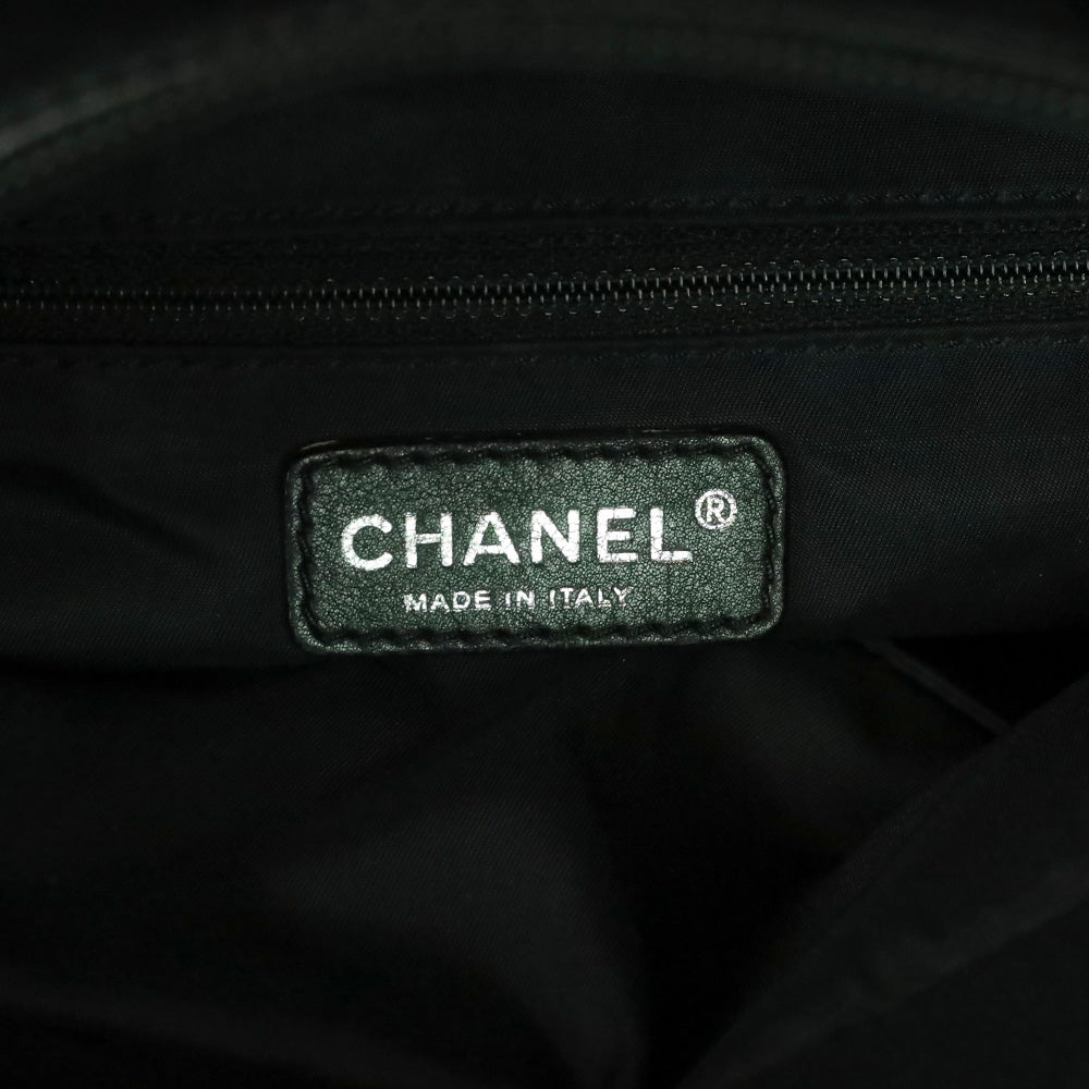 Chanel Black Quilted Coated Canvas Paris Biarritz Large Tote