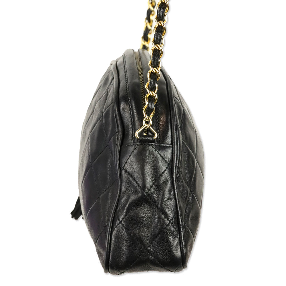 Chanel Black Quilted Leather Camera Bag