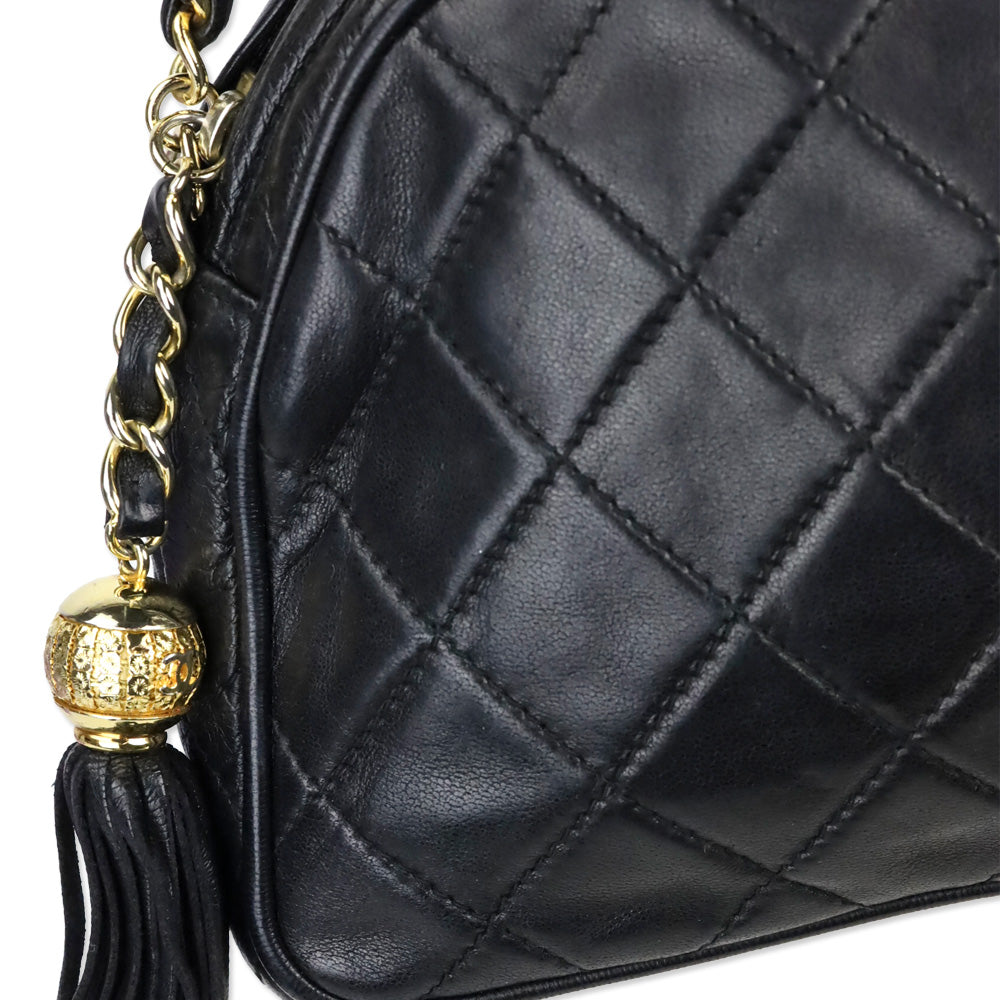 Chanel Black Quilted Leather Camera Bag