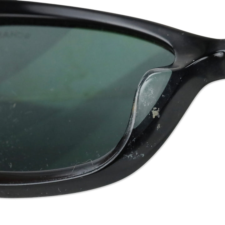 Chanel Black Rectangular Acetate CC Logo Sunglasses