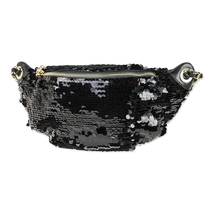 Chanel Black Sequin Belt Bag