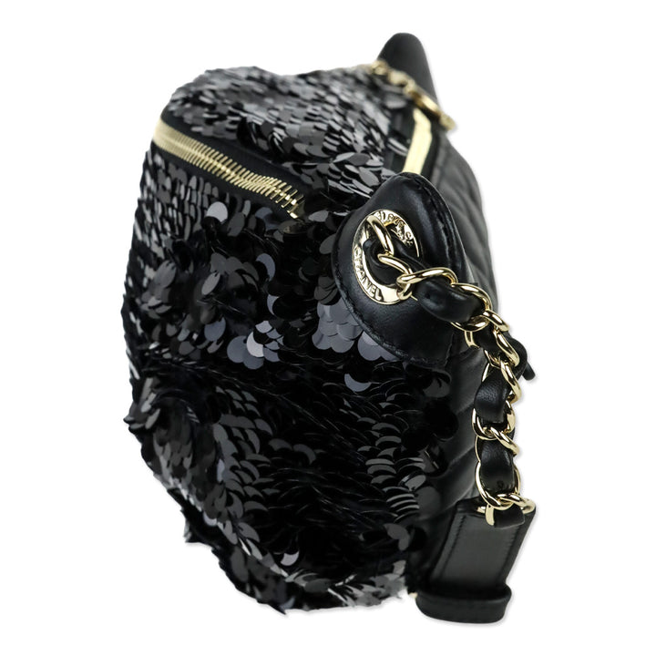 Chanel Black Sequin Belt Bag