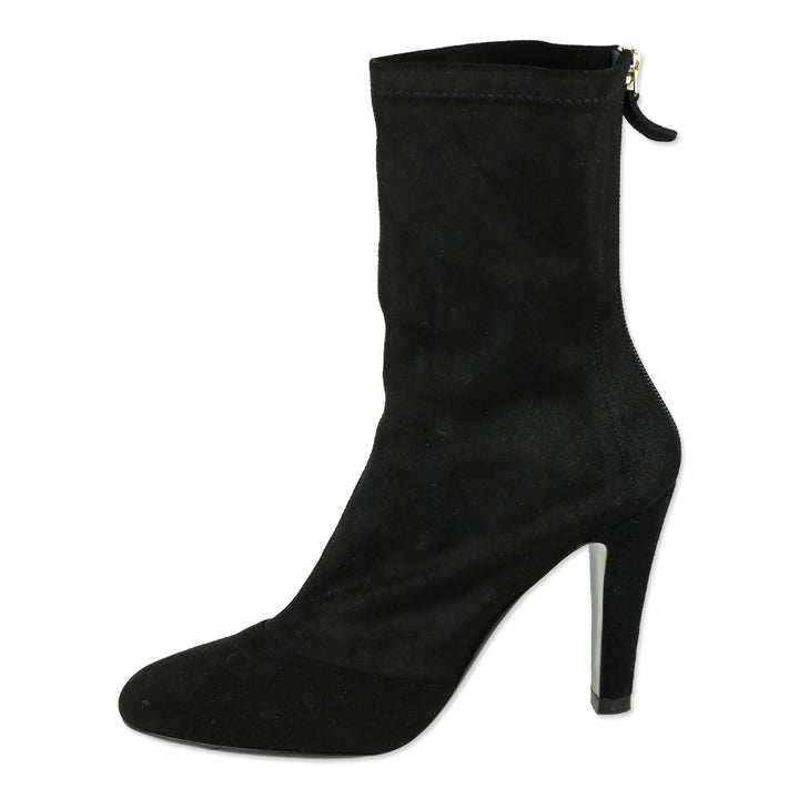 Chanel Black Stretch Lambskin Ankle Boots
