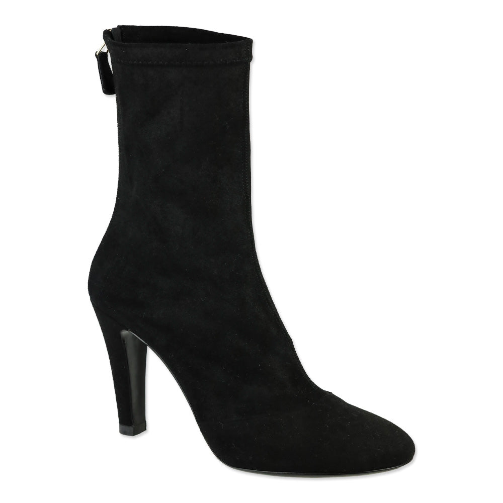 Chanel Black Stretch Lambskin Ankle Boots