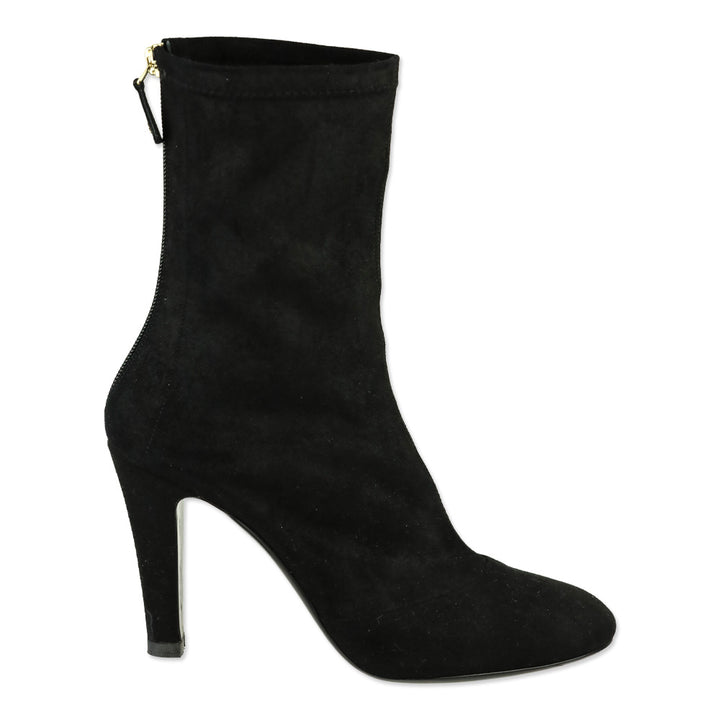 Chanel Black Stretch Lambskin Ankle Boots