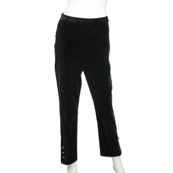 Chanel Black Velvet Straight Leg Pants