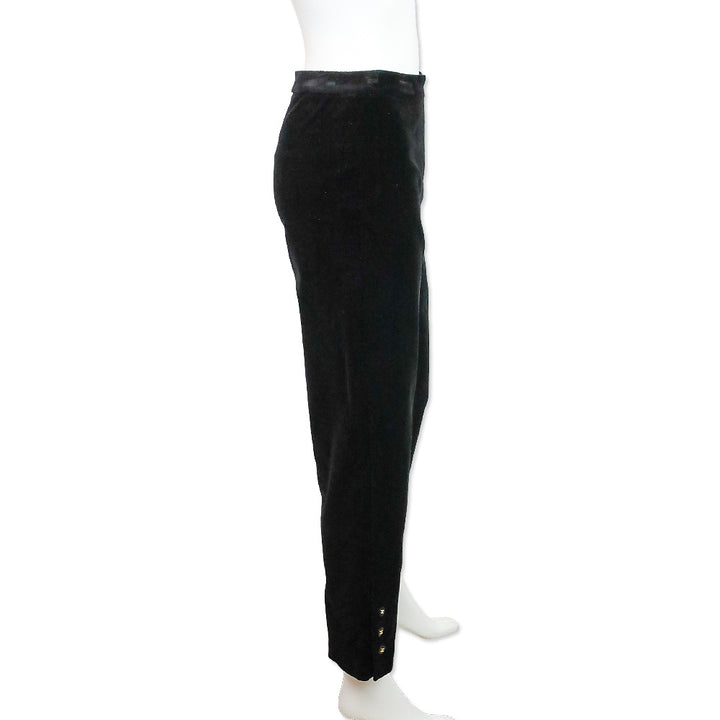 Chanel Black Velvet Straight Leg Pants