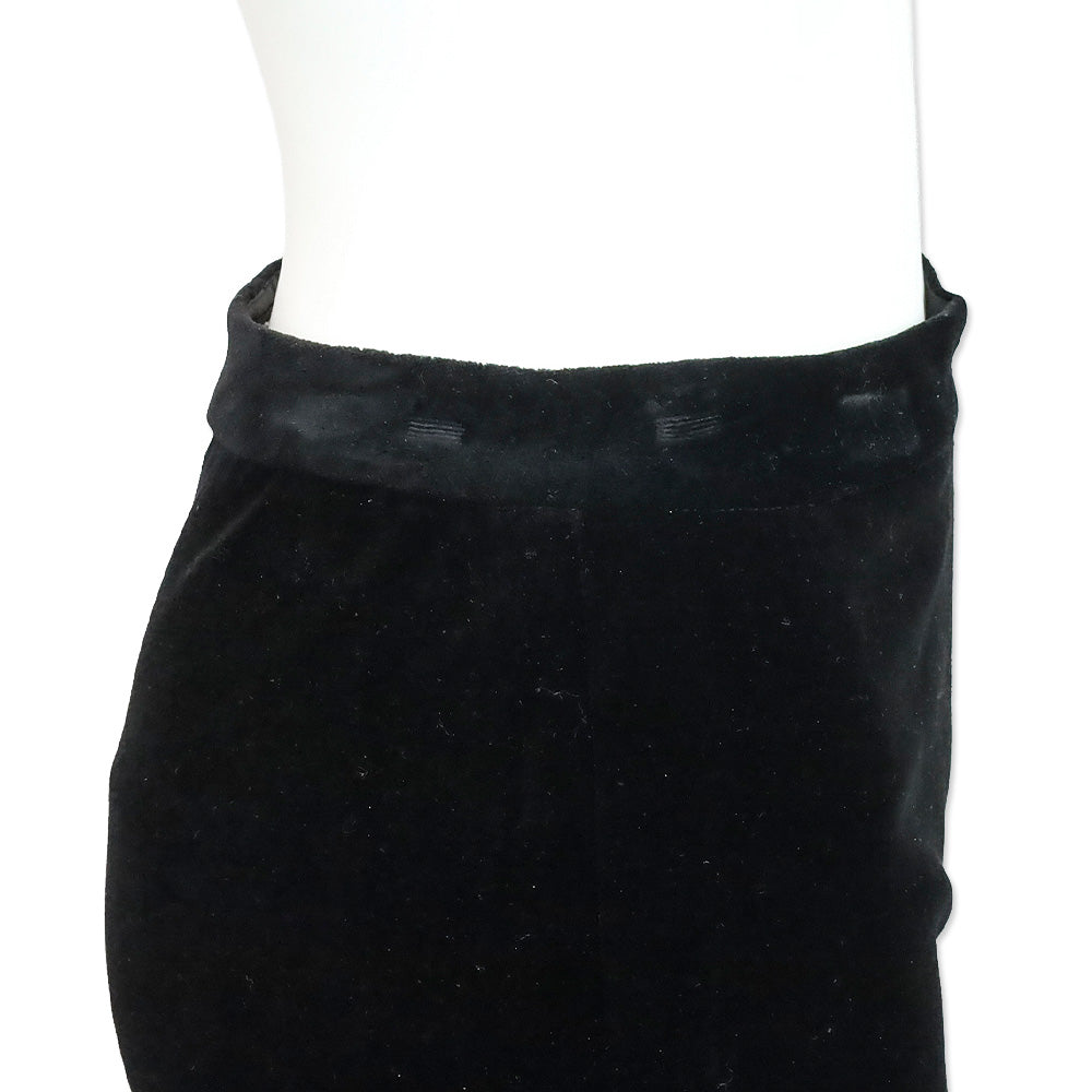 Chanel Black Velvet Straight Leg Pants