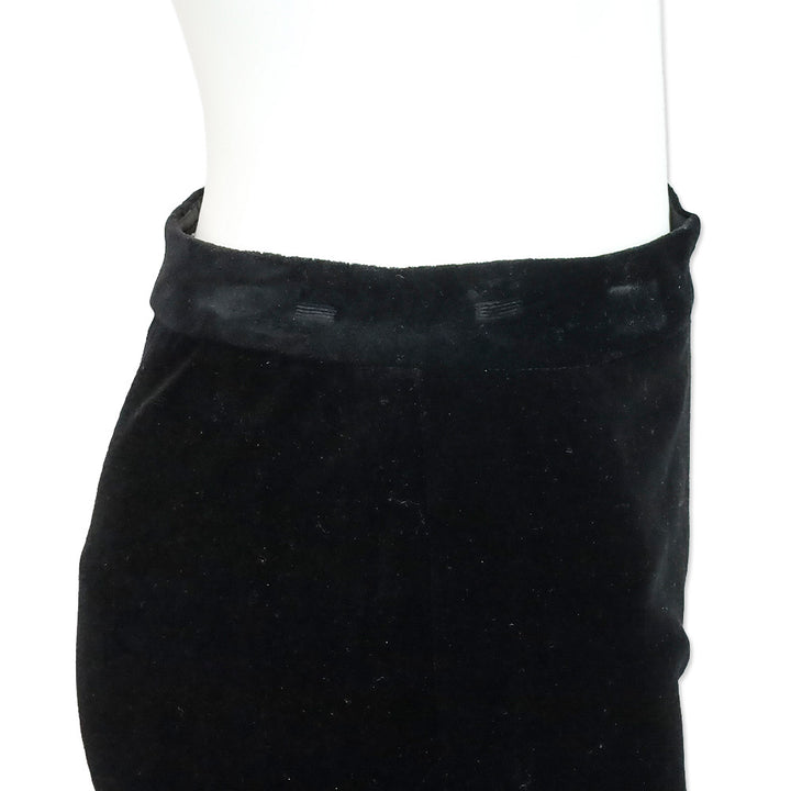 Chanel Black Velvet Straight Leg Pants