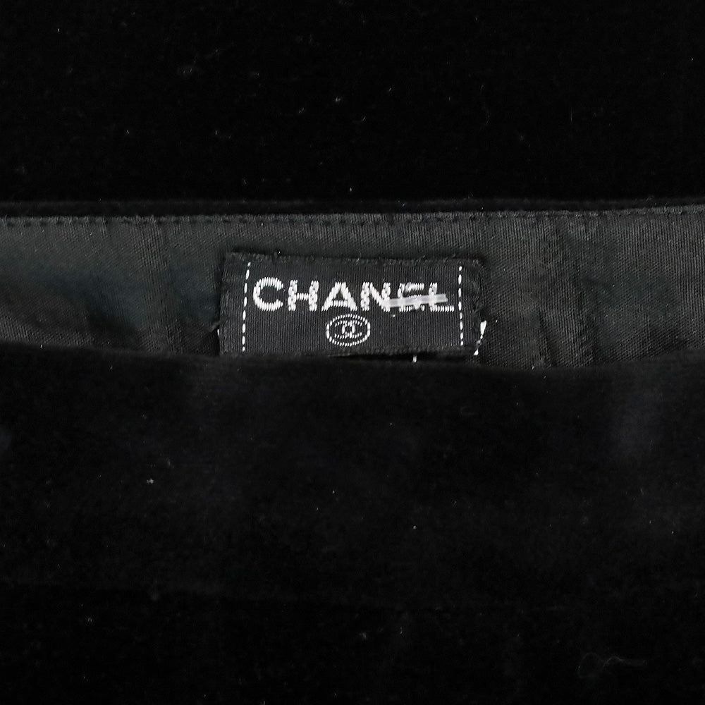 Chanel Black Velvet Straight Leg Pants
