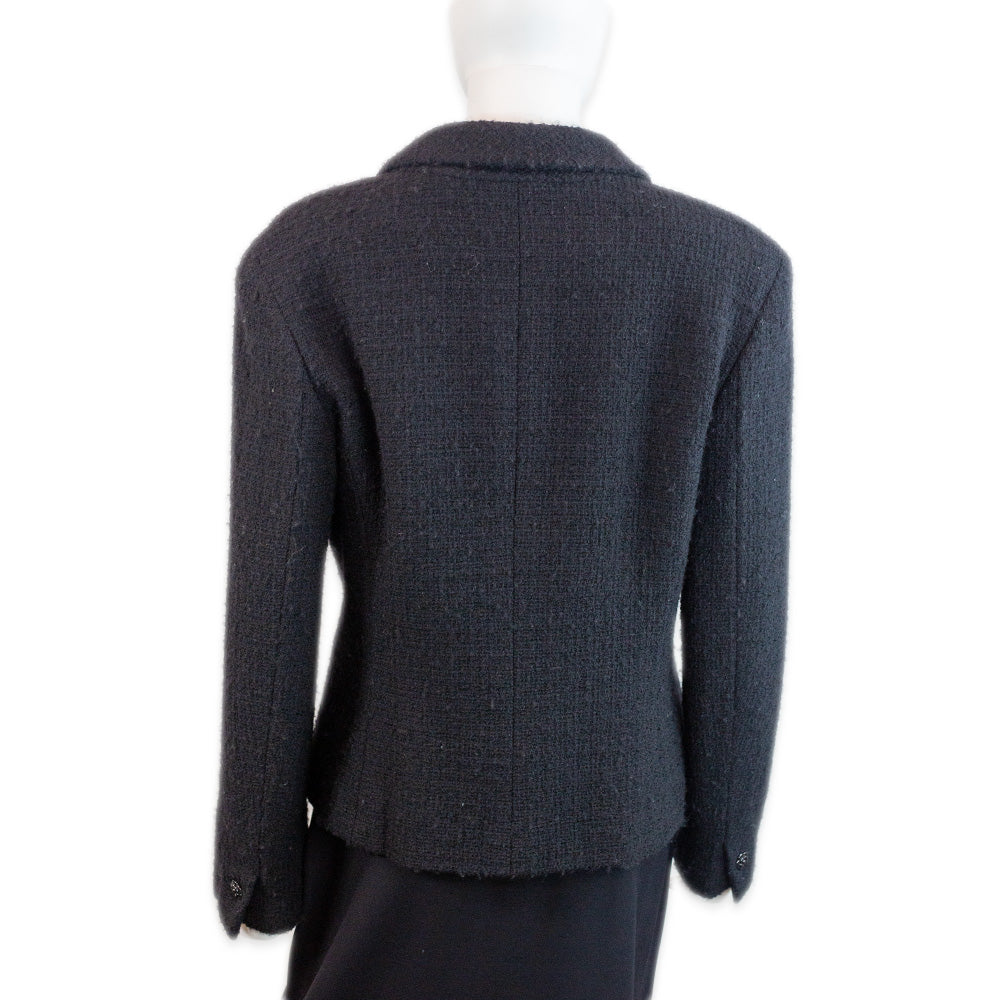 Chanel Black Wool/Angora Tweed Jacket