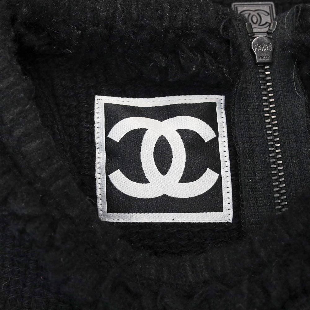 Chanel Black Wool Tweed Sleeveless Mini Dress