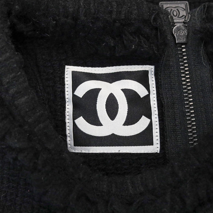 Chanel Black Wool Tweed Sleeveless Mini Dress