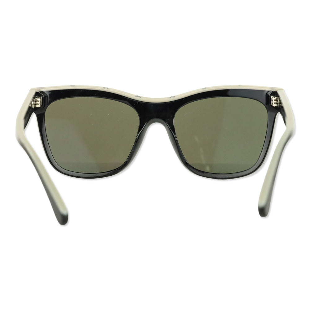 Chanel Black & Beige Shield Acetate CC Logo Sunglasses