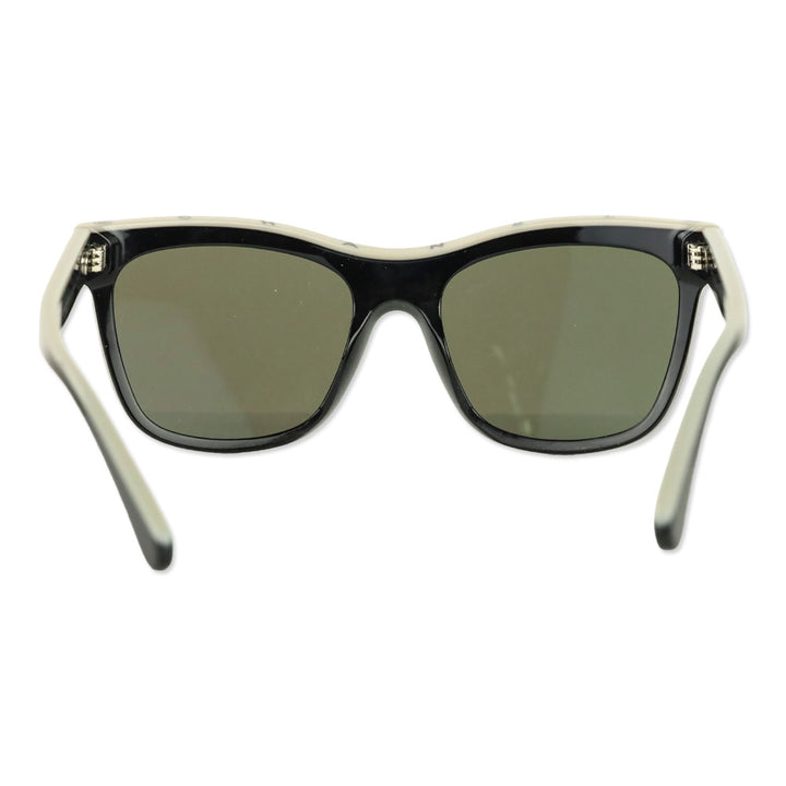 Chanel Black & Beige Shield Acetate CC Logo Sunglasses