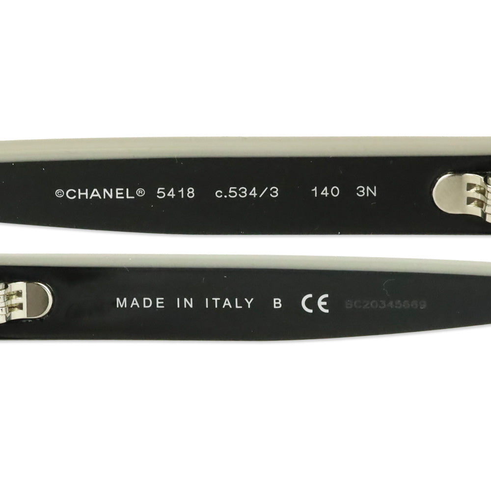Chanel Black & Beige Shield Acetate CC Logo Sunglasses