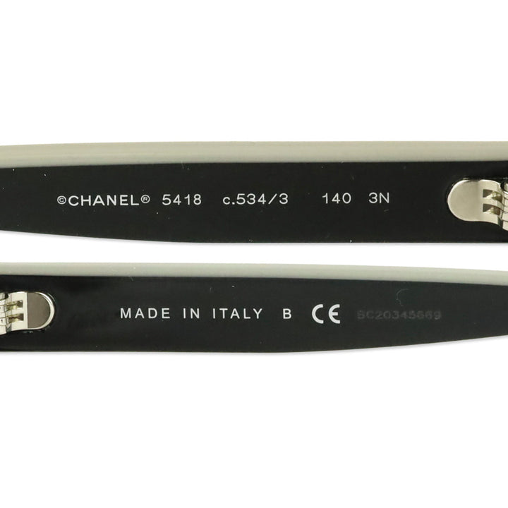 Chanel Black & Beige Shield Acetate CC Logo Sunglasses