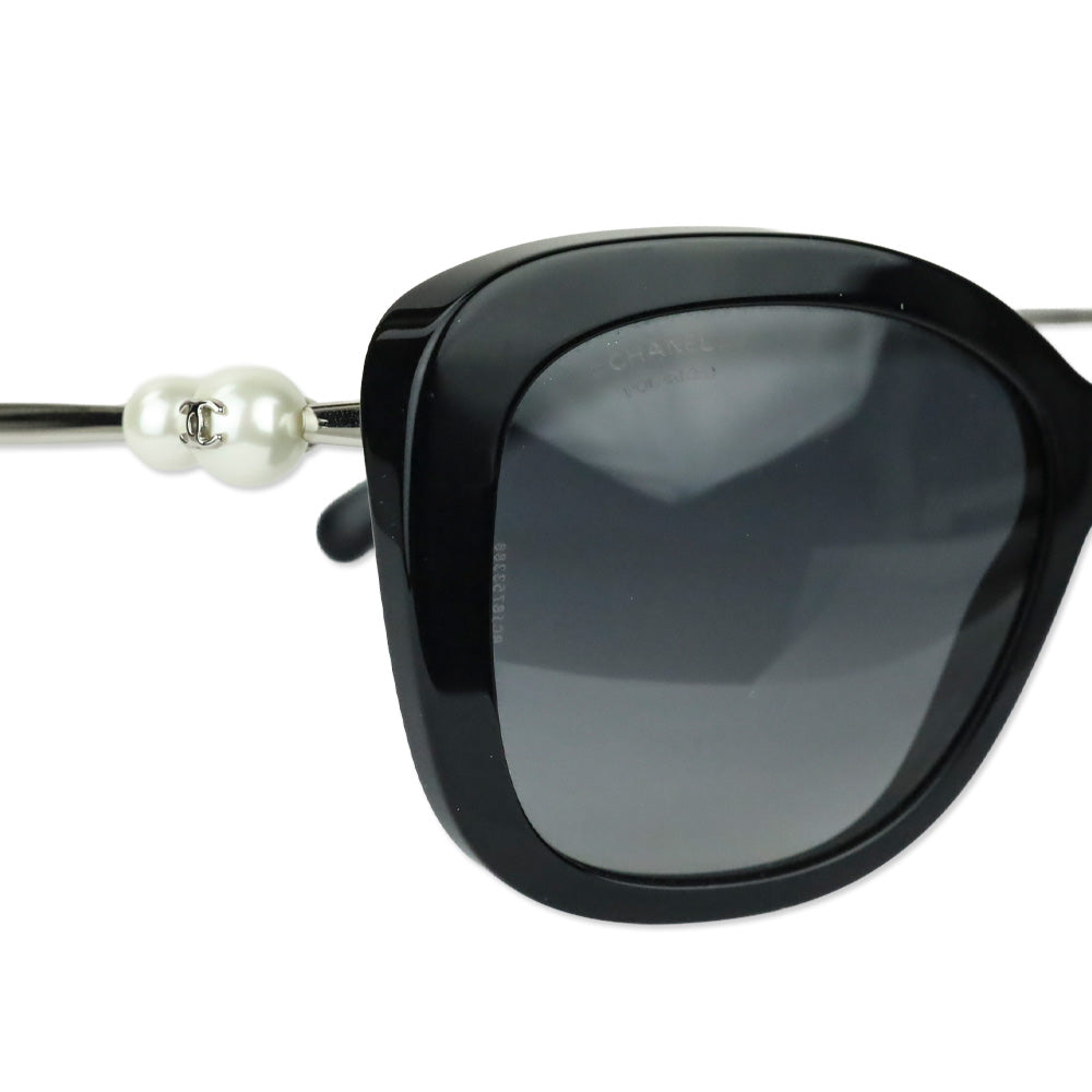 Chanel Black/Grey Gradient Pearl Oversized Sunglasses