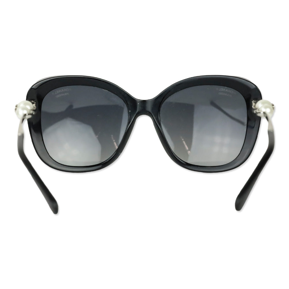 Chanel Black/Grey Gradient Pearl Oversized Sunglasses
