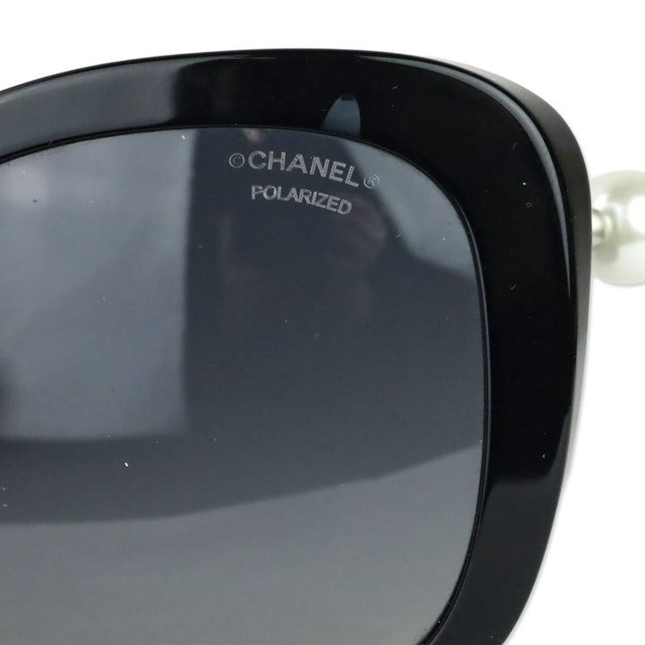 Chanel Black/Grey Gradient Pearl Oversized Sunglasses