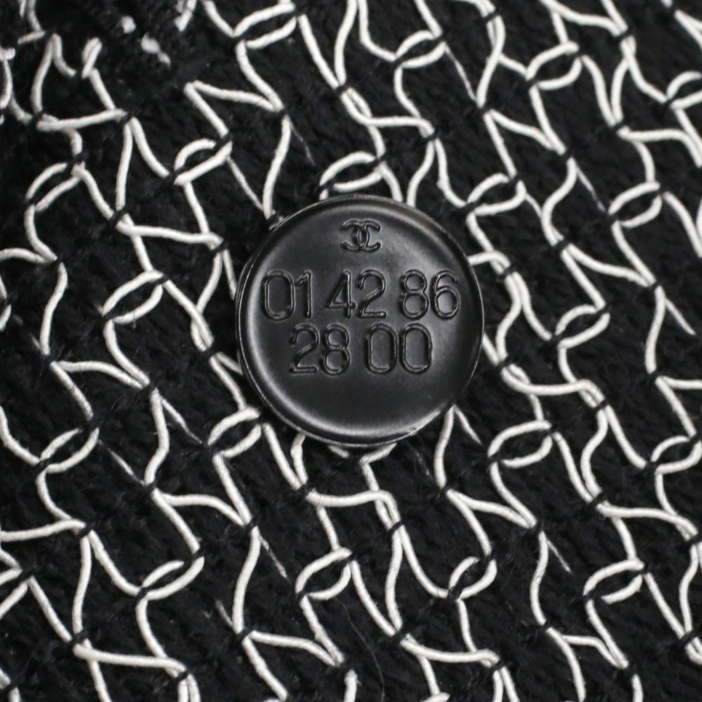 Chanel Black/White Woven Tweed Double-Breasted Blazer