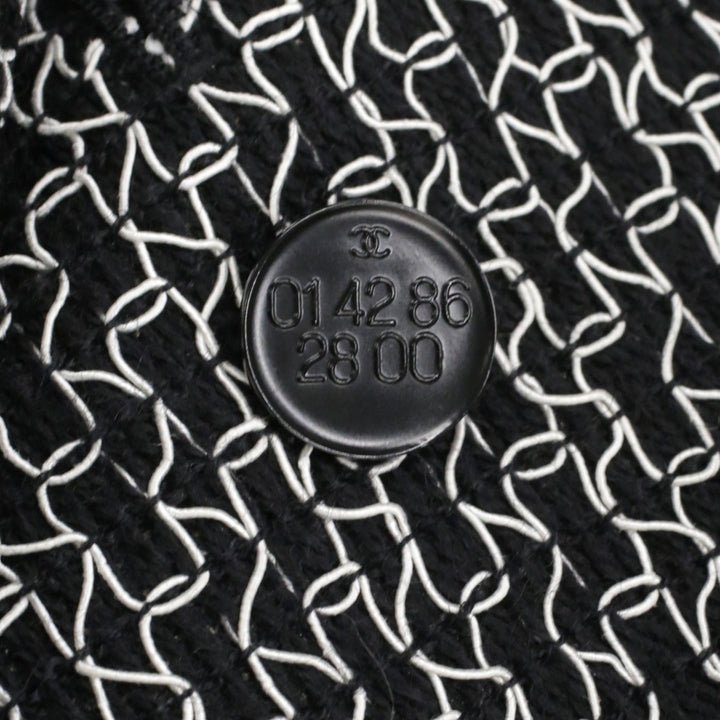 Chanel Black/White Woven Tweed Double-Breasted Blazer
