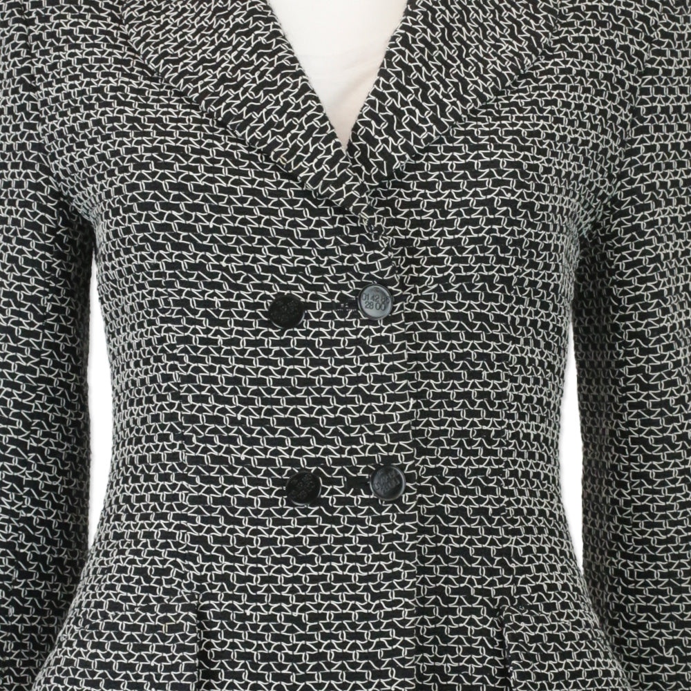 Chanel Black/White Woven Tweed Double-Breasted Blazer