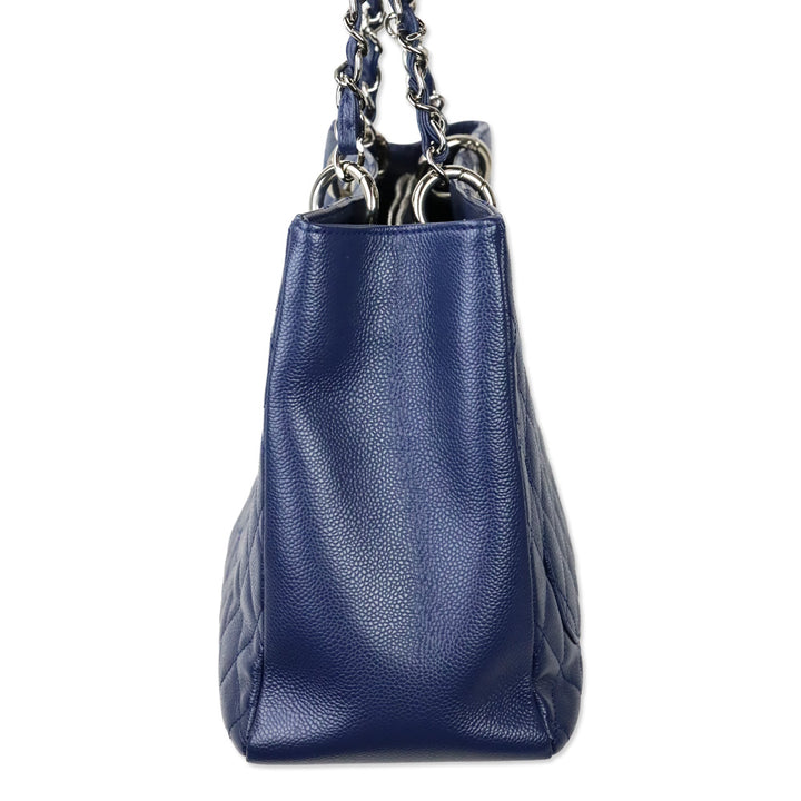 Chanel Blue Caviar Quilted Grand Shopping Tote