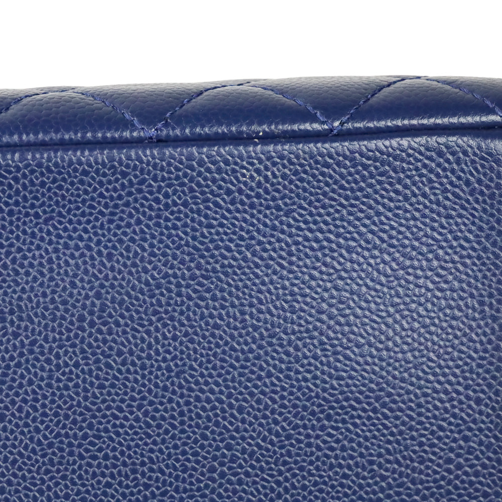 Chanel Blue Caviar Quilted Grand Shopping Tote