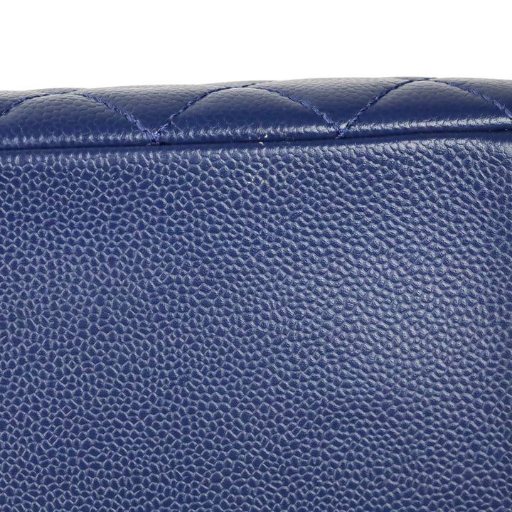 Chanel Blue Caviar Quilted Grand Shopping Tote