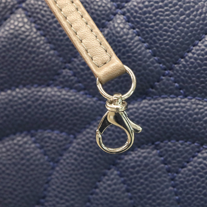 Chanel Blue Caviar Quilted Grand Shopping Tote
