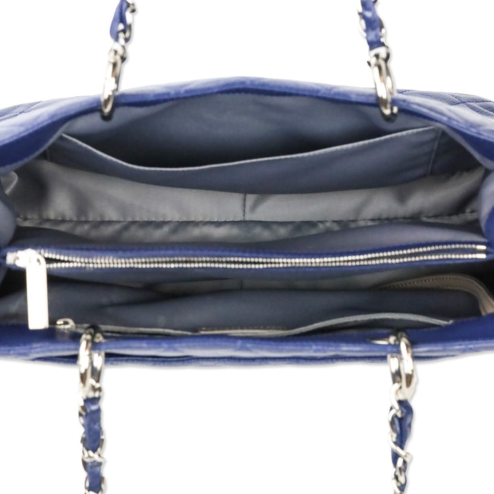 Chanel Blue Caviar Quilted Grand Shopping Tote