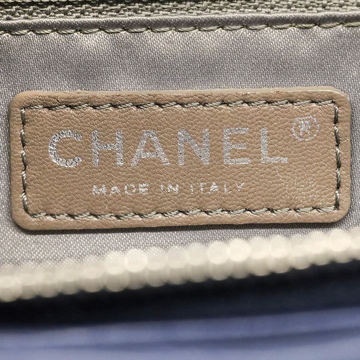 Chanel Blue Caviar Quilted Grand Shopping Tote