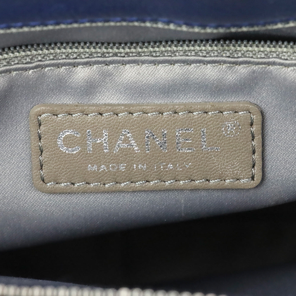 Chanel Blue Caviar Quilted Grand Shopping Tote