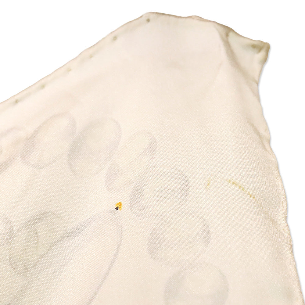 Chanel Blue & Gold Jewel Print Cream Silk Scarf