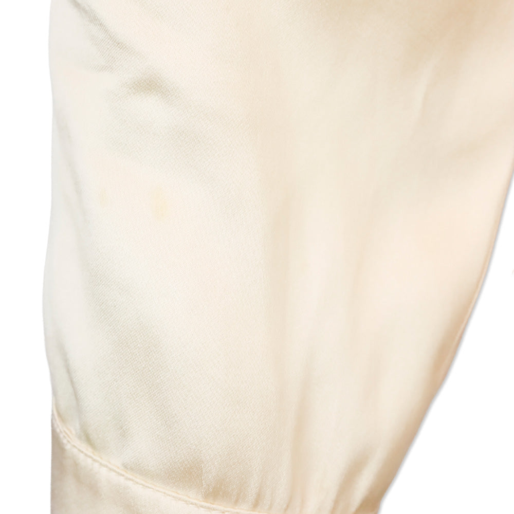 Chanel Boutique (91) Cream Silk Tie-Neck Button Up Blouse