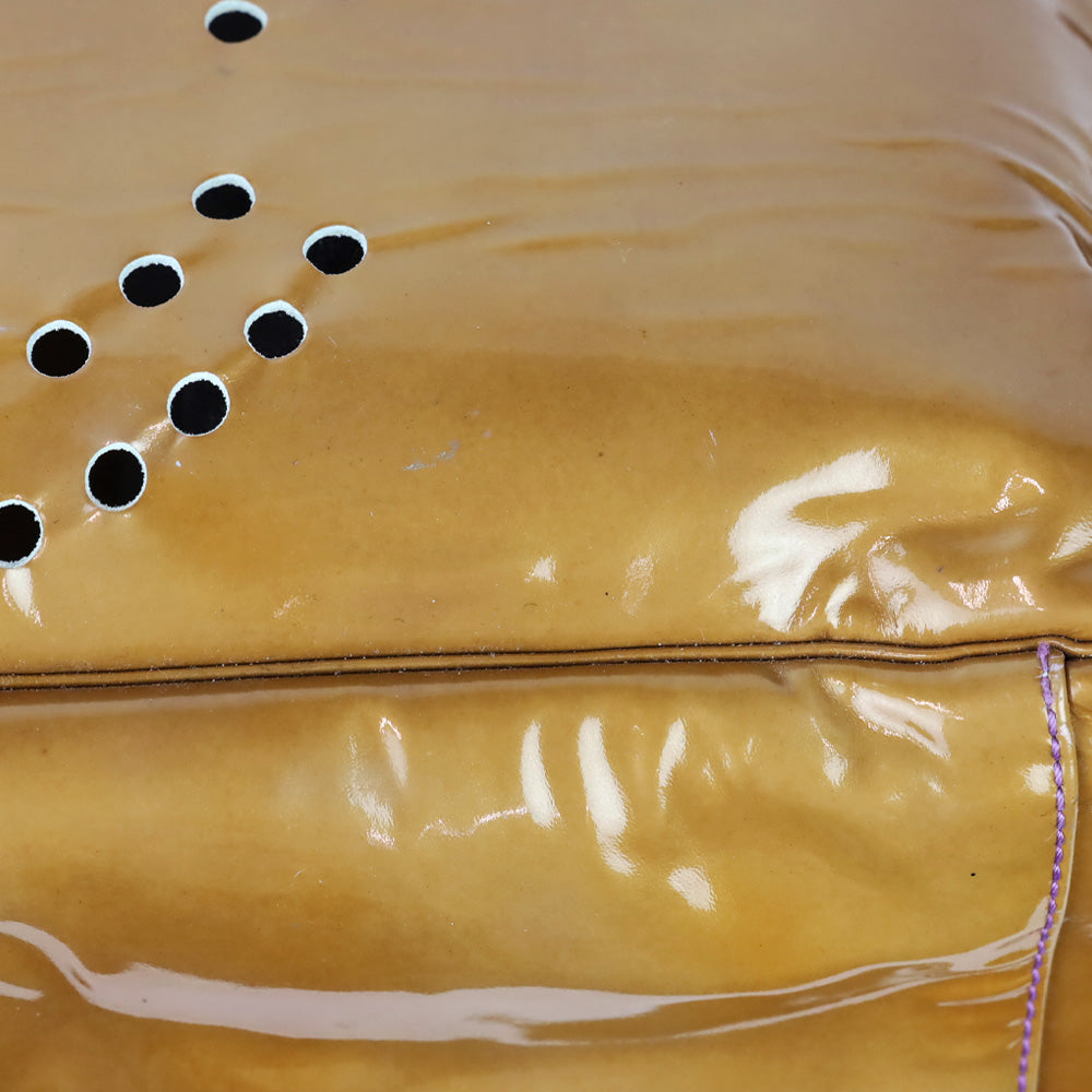 Chanel Bronze Perforated CC Logo Patent Leather Large Tote