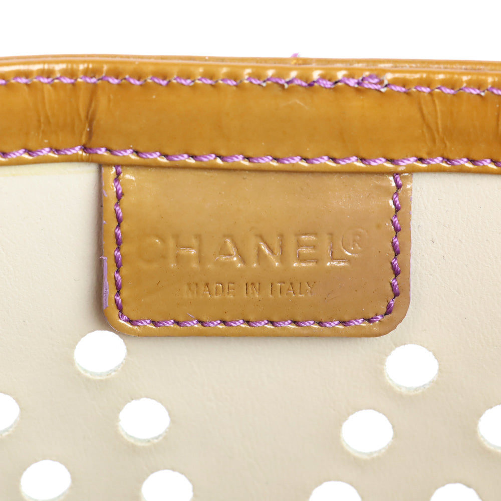 Chanel Bronze Perforated CC Logo Patent Leather Large Tote