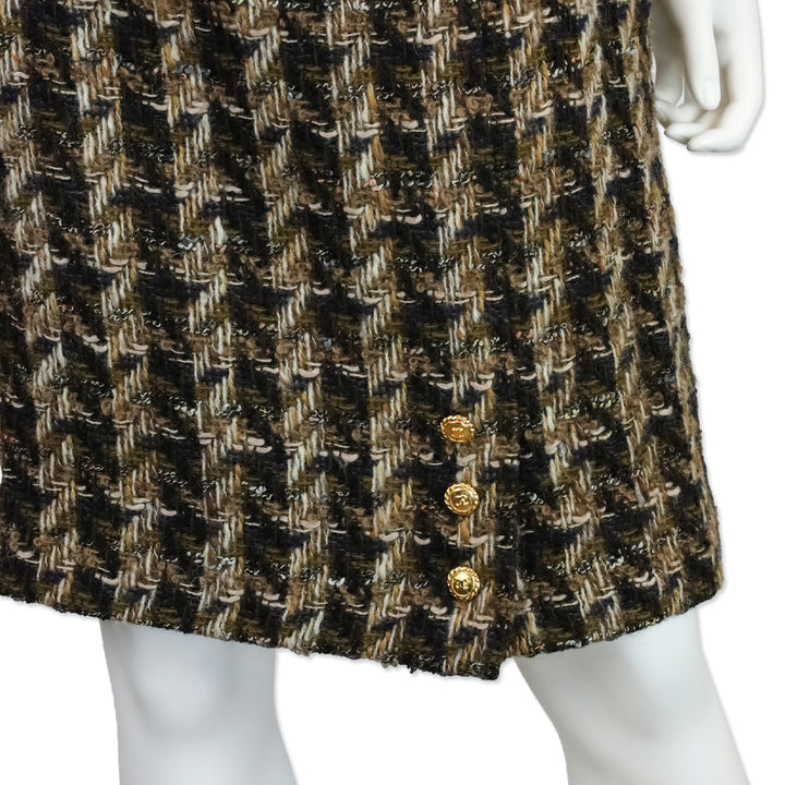 Chanel Brown Tweed Midi Skirt