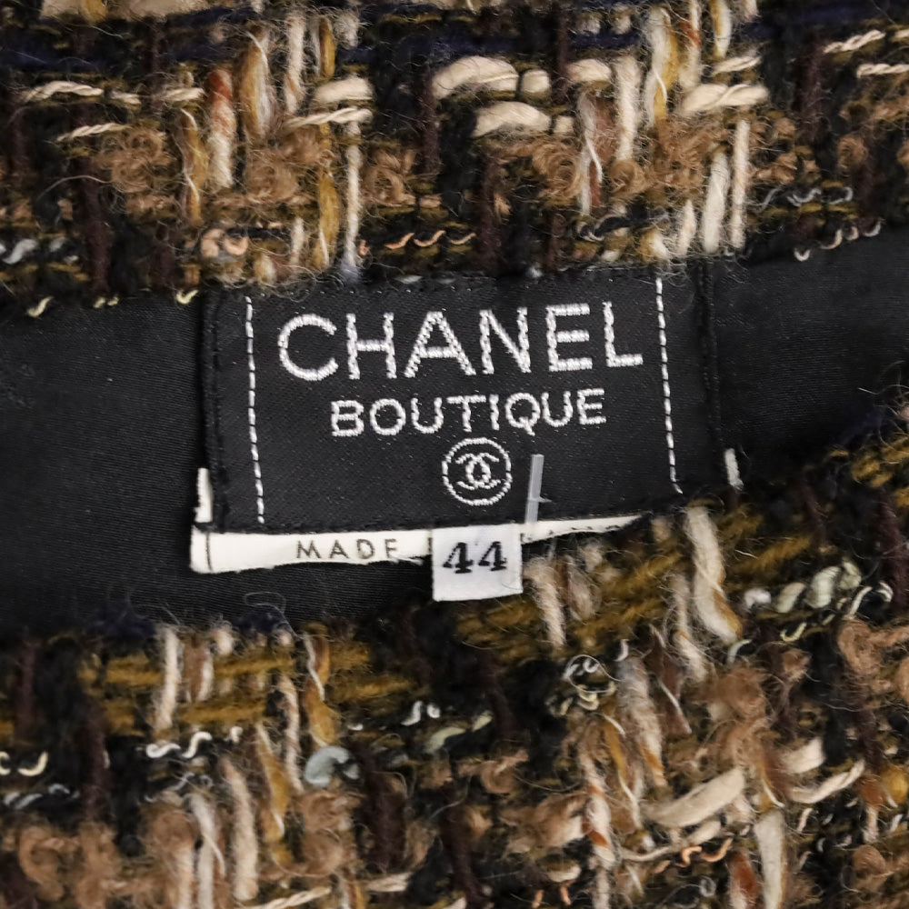 Chanel Brown Tweed Midi Skirt