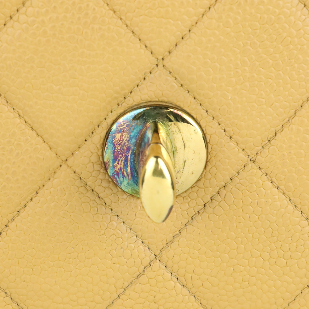 Chanel Caviar Gold Beige Quilted Vintage Square Classic Flap Bag